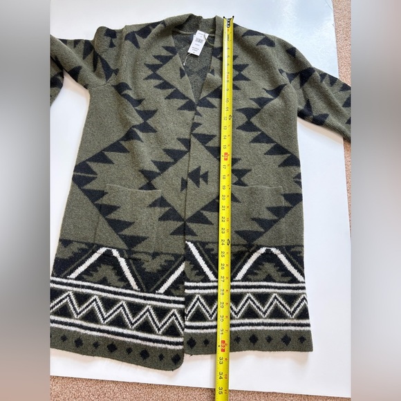 Frye Cozy Open Hang Cardigan Green Size Medium New with Tags Aztec - Picture 7 of 7